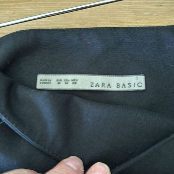 Zara Basic Black pleated mini skirt with belt size US 14 BUT see Measurements - Picture 3 of 8